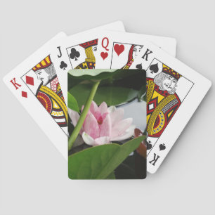 Baraja De Cartas Tarjetas de flores de Lotus rosa
