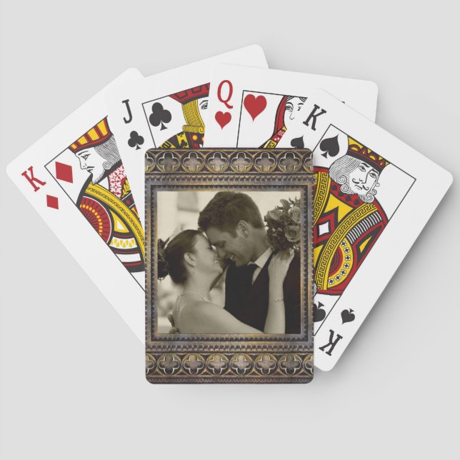 Baraja De Cartas tarjetas de foto de memoria boda (Reverso)