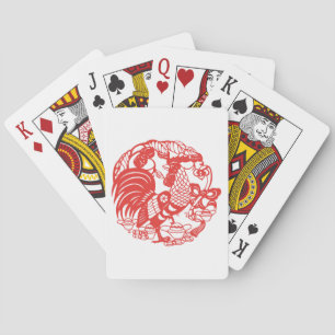 Baraja De Cartas Tarjetas de gallo de papel chino 2017 P