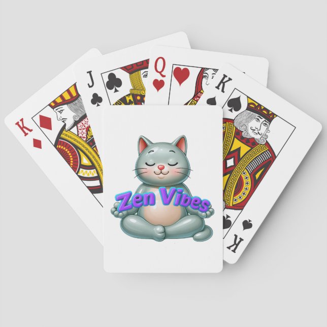 Baraja De Cartas Tarjetas de gato Zen (Reverso)