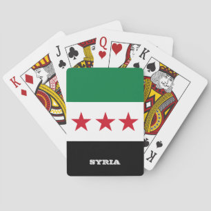 Baraja De Cartas Tarjetas de independencia siria, bandera patriótic