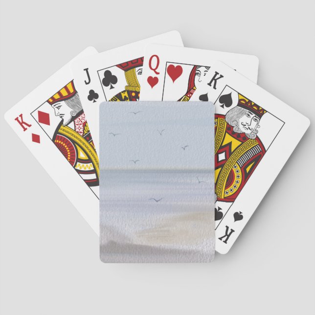 Baraja De Cartas Tarjetas de juego acuáticas costeras en las playas (Reverso)