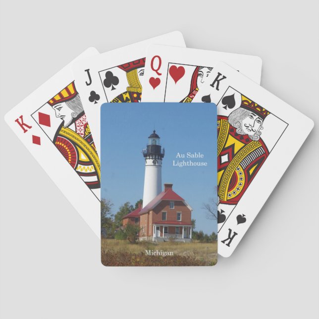 Baraja De Cartas Tarjetas de juego Au Sable Lighthouse (Reverso)