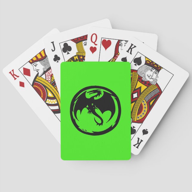 Baraja De Cartas Tarjetas de juego Black Dragon Green Poker (Reverso)