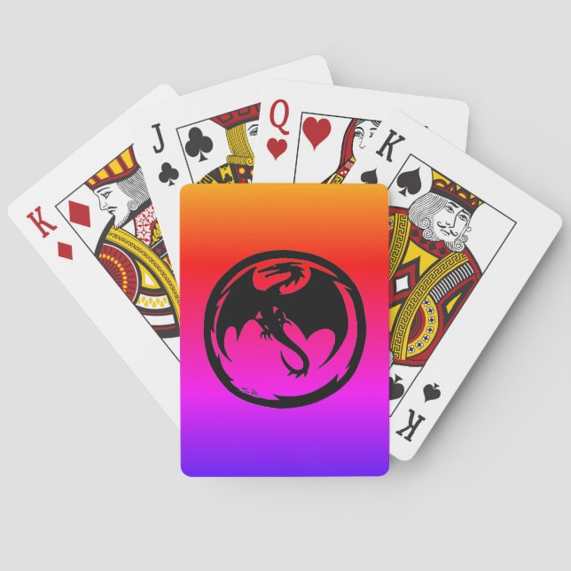 Baraja De Cartas Tarjetas de juego Black Dragon neon Poker (Reverso)