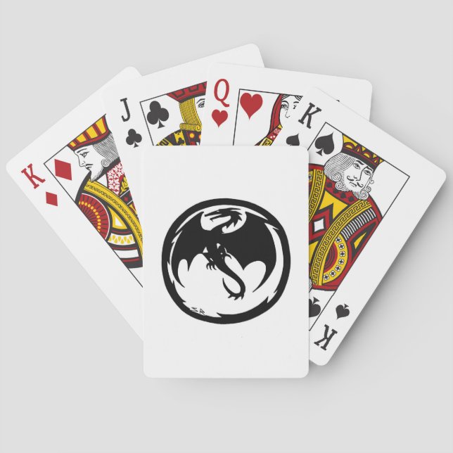 Baraja De Cartas Tarjetas de juego Black Dragon White Poker (Reverso)