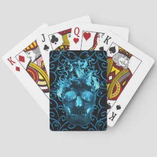 Baraja De Cartas Tarjetas de juego Blue Flame Skull