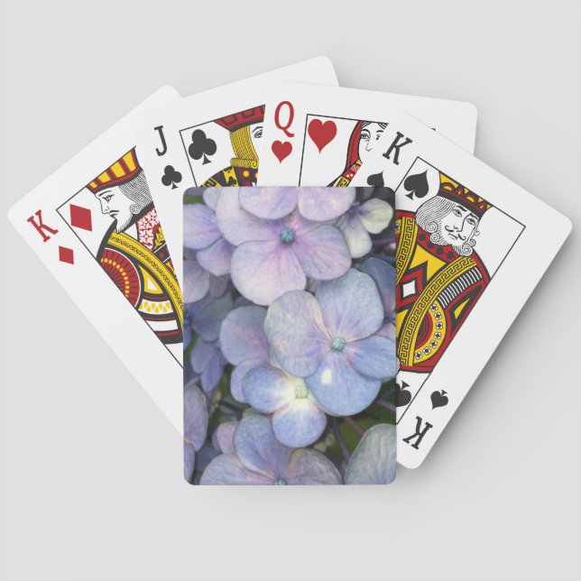 Baraja De Cartas Tarjetas de juego Blue Purple Hydrangea (Reverso)