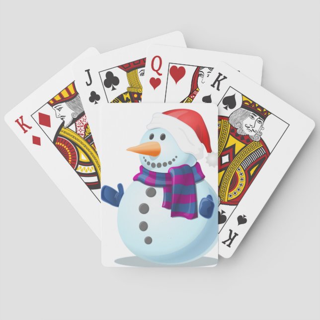 Baraja De Cartas Tarjetas de juego Blue Snowman (Reverso)