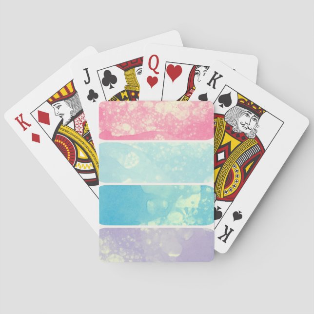 Baraja De Cartas Tarjetas de juego clásicas de burbuja acuarela (Reverso)