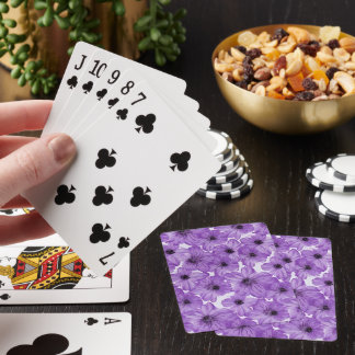 Baraja De Cartas Tarjetas de juego clásicas de flores púrpuras