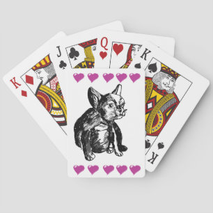 Baraja De Cartas Tarjetas de juego clásicas de perro de Bulldog de