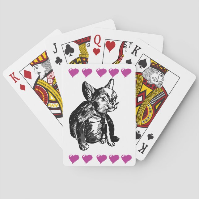 Baraja De Cartas Tarjetas de juego clásicas de perro de Bulldog de  (Reverso)