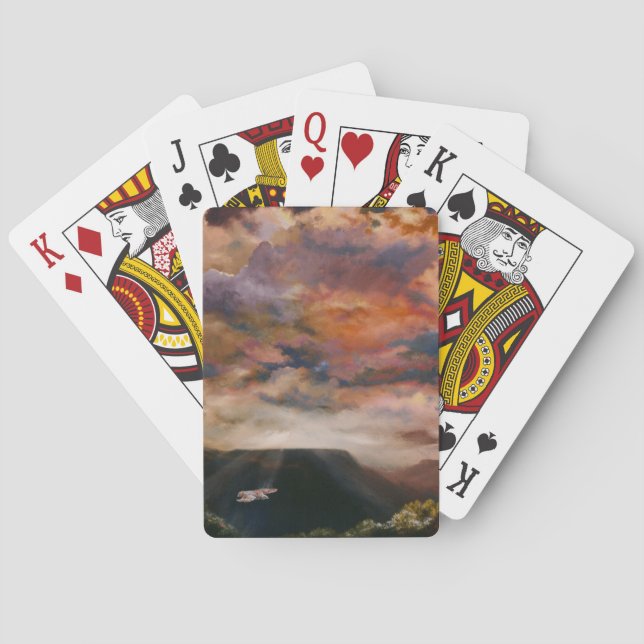 Baraja De Cartas Tarjetas de juego clásicas diseñadas para halcones (Reverso)