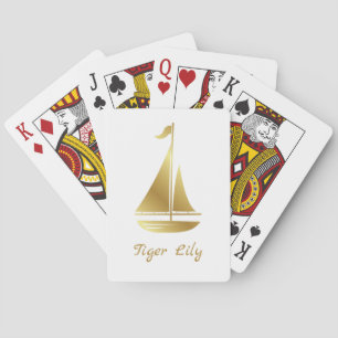 Baraja De Cartas Tarjetas de juego clásicas Gold Sailboat