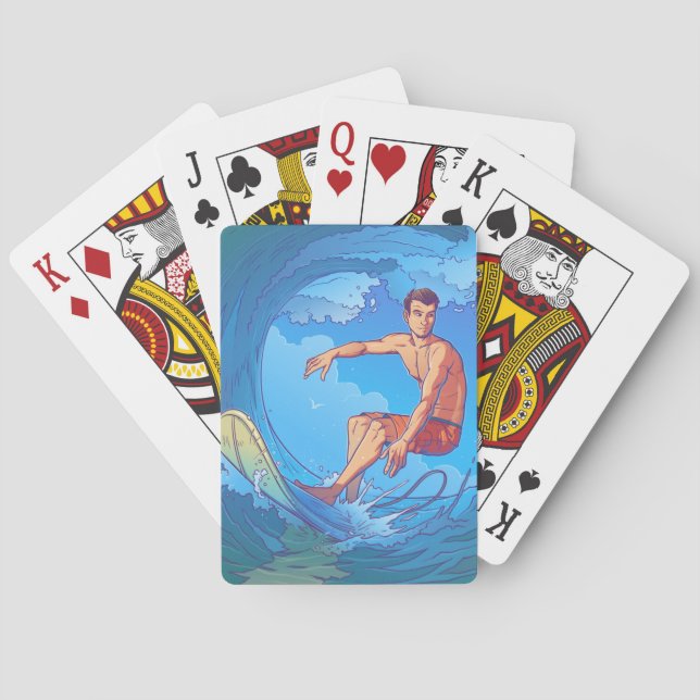 Baraja De Cartas Tarjetas de juego clásicas para el surf (Reverso)