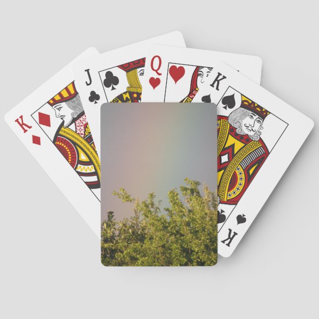 Baraja De Cartas Tarjetas de juego con cielo arco iris (Reverso)