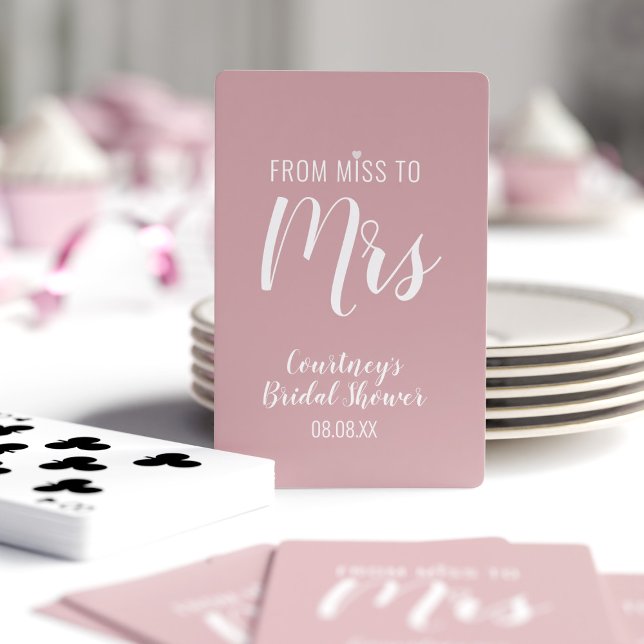 Baraja De Cartas Tarjetas de juego con ducha de novia rosa personal (Perfect playing cards for your bridal shower. Just add your details)