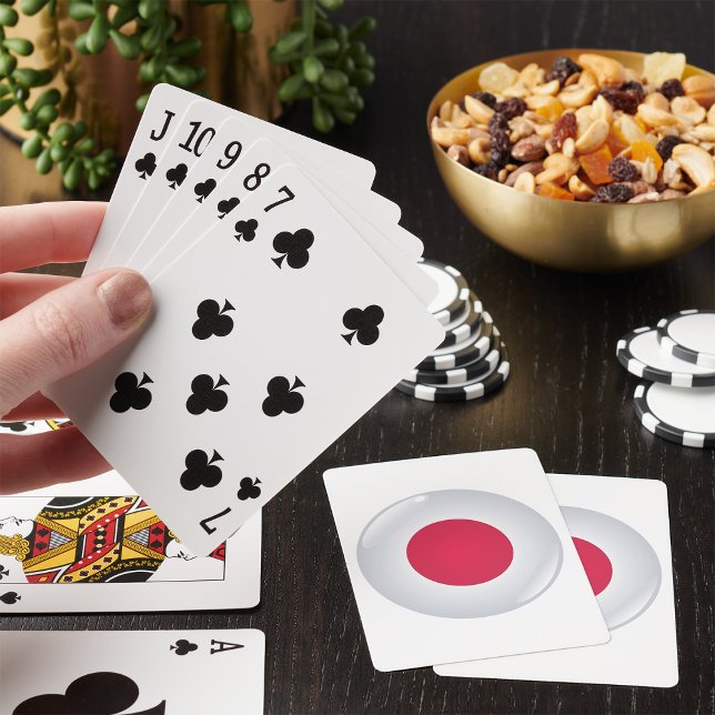 Baraja De Cartas Tarjetas de juego con la bandera de Japón redonda (Subido por el creador)