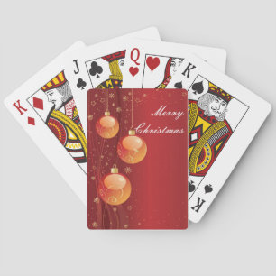 Baraja De Cartas Tarjetas de juego con los Ornamentos Rojos de Navi