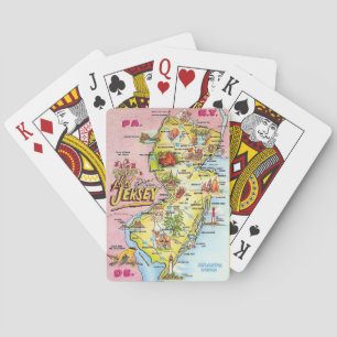 Baraja De Cartas Tarjetas de juego con mapa colorido de Nueva Jerse