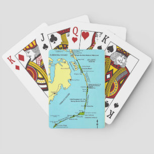 Baraja De Cartas Tarjetas de juego con mapa de Outer Banks en posta