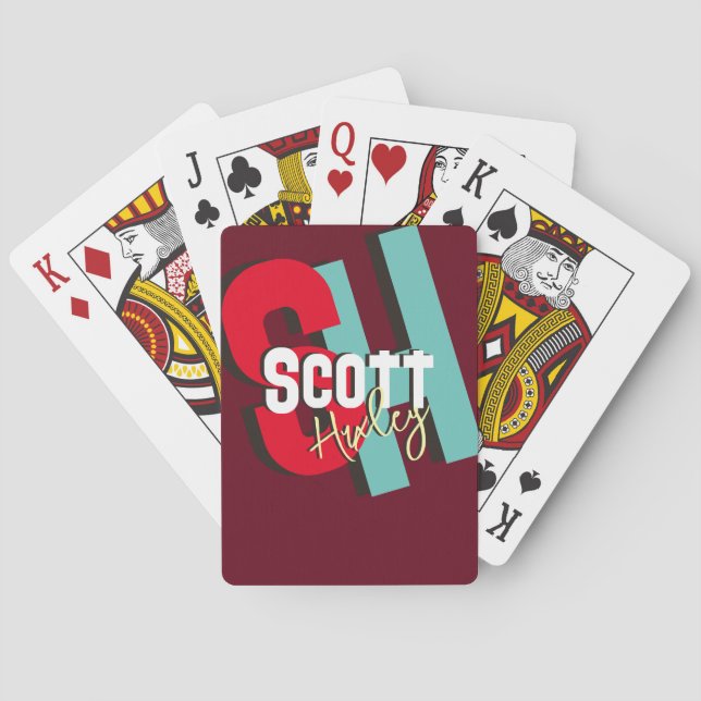 Baraja De Cartas Tarjetas de juego Cool con nombre (Reverso)