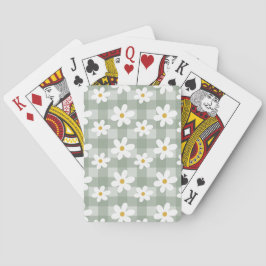 Baraja De Cartas Tarjetas de juego Daisy Days - Green Gingham