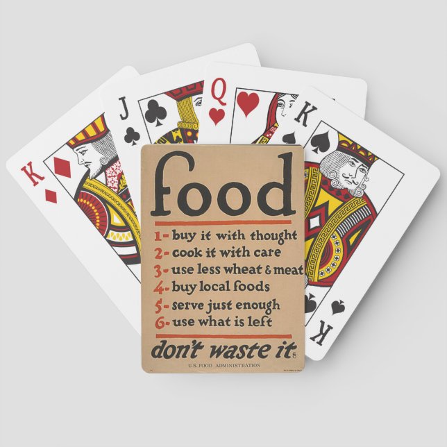 Baraja De Cartas Tarjetas de juego de alimentos (Reverso)