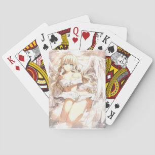 Baraja De Cartas Tarjetas de juego de ángel anime dorado