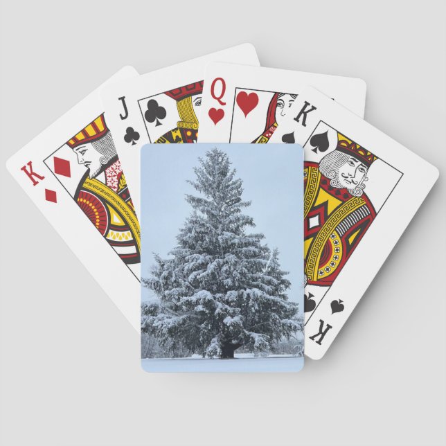 Baraja De Cartas Tarjetas de juego de árbol de invierno (Reverso)