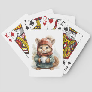 Baraja De Cartas Tarjetas de juego de ardilla de invierno
