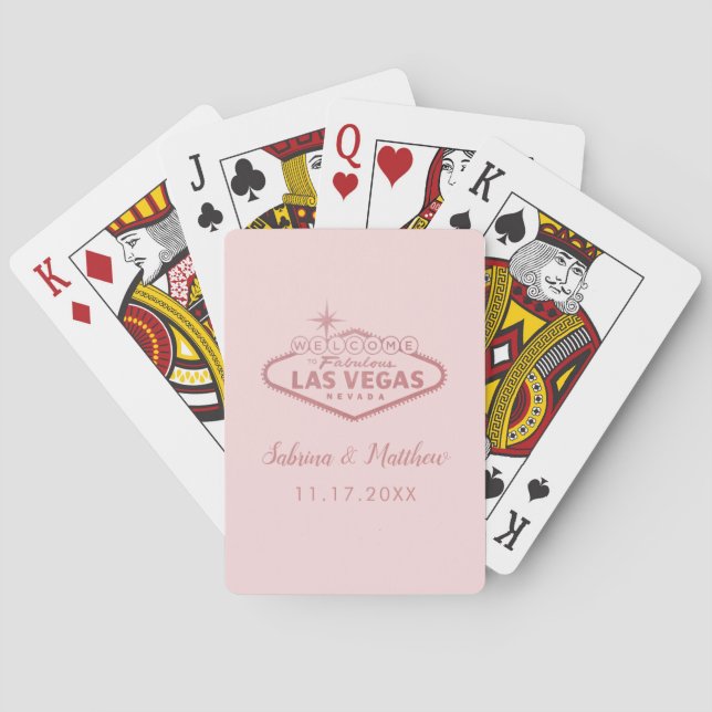 Baraja De Cartas Tarjetas de juego de bienvenida a Las Vegas en ros (Reverso)