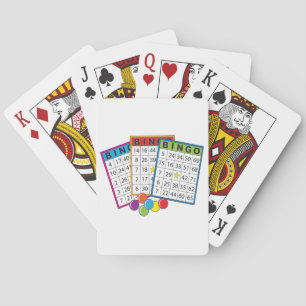 Baraja De Cartas Tarjetas de juego de bingo coloridas con fichas