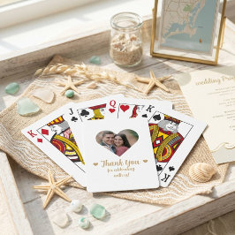 Baraja De Cartas Tarjetas de juego de boda con foto de corazón de o