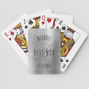 Baraja De Cartas Tarjetas de juego de boda con monograma del mejor