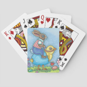 BARAJA DE CARTAS TARJETAS DE JUEGO DE BUNNY Y CHICK MÁS FÁCIL PÓQUI