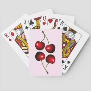 Baraja De Cartas Tarjetas de juego de cerezas dulces rojas