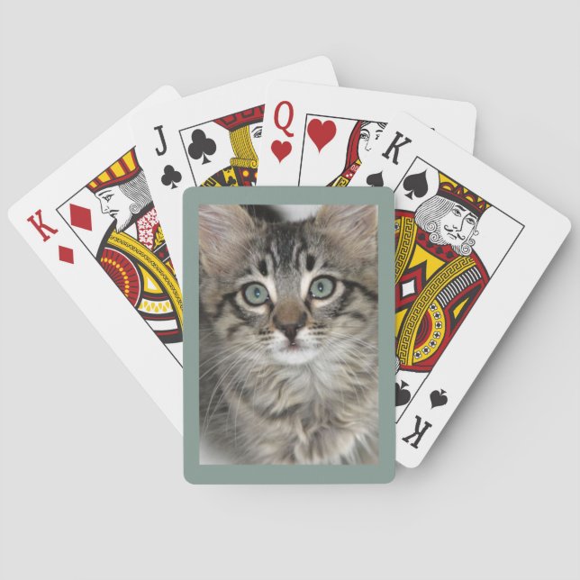 Baraja De Cartas Tarjetas de juego de cierre de gatito (Reverso)