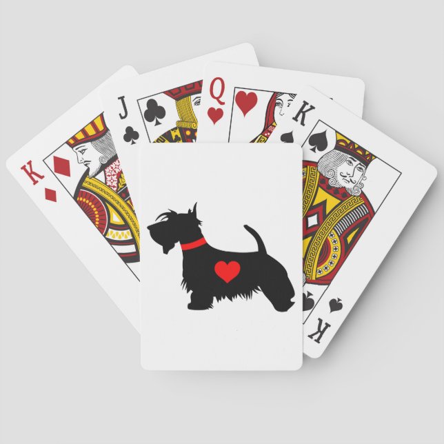 Baraja De Cartas Tarjetas de juego de corazón para perros escoceses (Reverso)