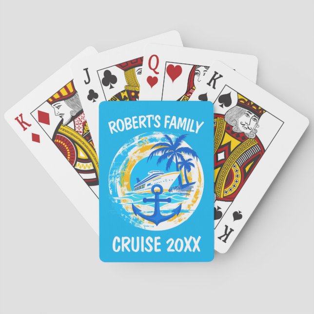 Baraja De Cartas Tarjetas de juego de crucero familiares personaliz (Reverso)