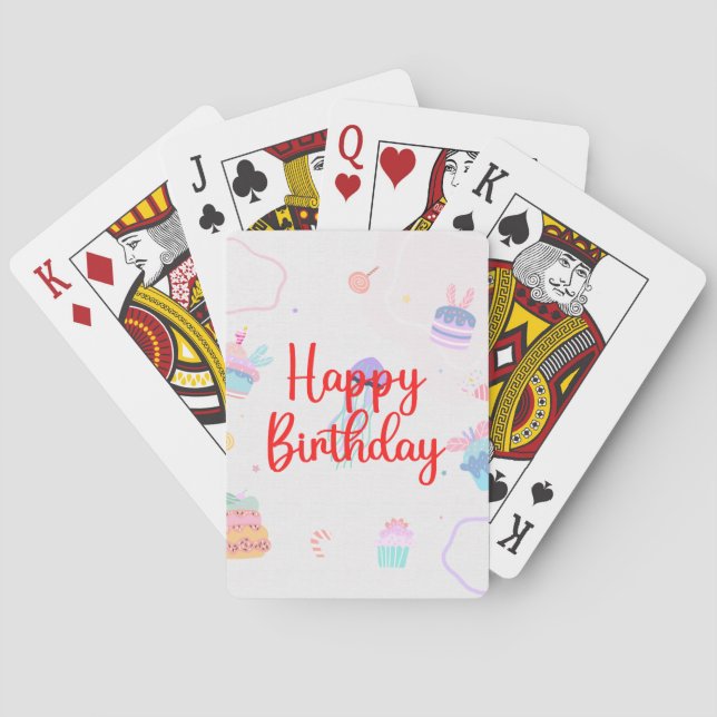 Baraja De Cartas Tarjetas de juego de cumpleaños feliz (Reverso)