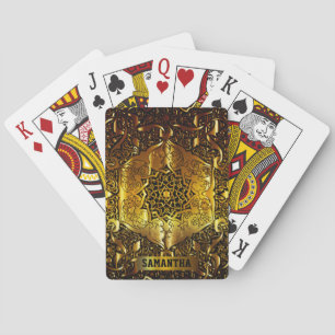 Baraja De Cartas Tarjetas de juego de diseño de oro personalizadas