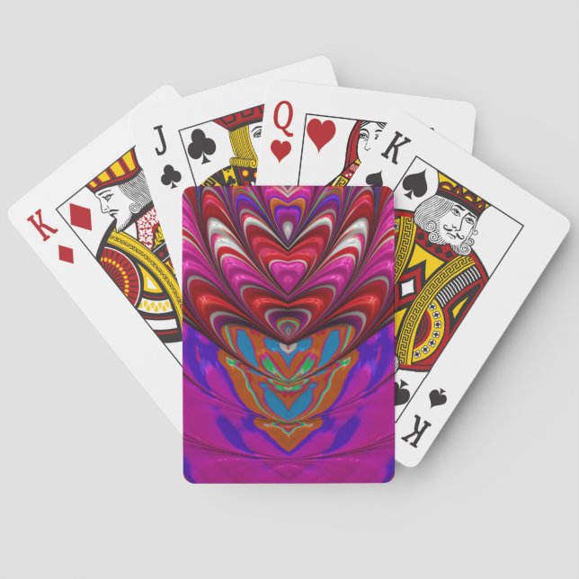 Baraja De Cartas Tarjetas de juego de diseño morado rojo azul ~ ori (Reverso)