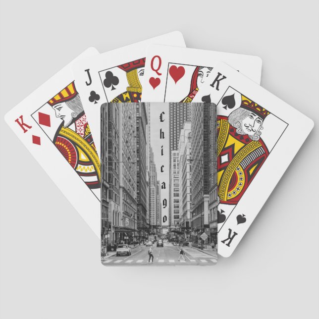 Baraja De Cartas Tarjetas de juego de escala de grises de la calle  (Reverso)