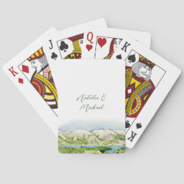 Baraja De Cartas Tarjetas de juego de escenas de montaña acuáticas