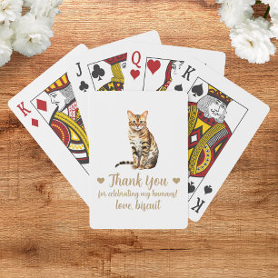 Baraja De Cartas Tarjetas de juego de favor de boda de gato