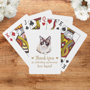 Baraja De Cartas Tarjetas de juego de favor de boda de gato