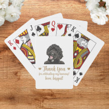 Tarjetas de juego de favor de boda de perro