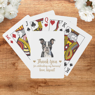 Baraja De Cartas Tarjetas de juego de favor de boda de perro